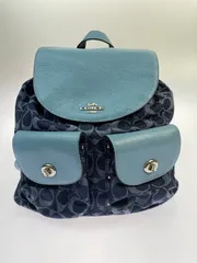 【中古品】COACH コーチ デニム シグネチャー リュック F25892 レザーコンビ リュックサック カバン 【180-251228-em-34-min】