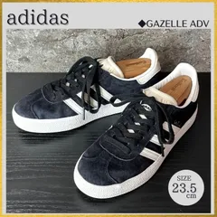 S631 美品 adidas アディダス Gazelle ADV ガゼル ADV スニーカー スケートボーディング FX6563 黒ブラック×白ホワイト 23.5cm