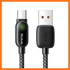 【新品】 Mcdodo USB-A to USB-Cケーブル Type-Cケーブル 6A大電流 高速データ転送 蛍光グリーンの点滅ライト付き アクリル製のシェル 頑丈なナイロン編み素材 スマホコード タイプC 充電コード iPhone 17/16/15シリーズ