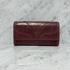ANNA SUI アナスイ 長財布 本革 レザー がま口財布 ブラウン カービング