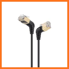 【新品】 LANケーブル CAT8 1m 2本 RJ45 コネクタ 360°回転 L字型 直角 細いケーブル カテゴリー8 高速40Gbps/2000MHz FTP CAT8準拠 イーサネットケーブル 爪折れ防止 シールド サーバー 企業様向け 業務(1m 0