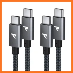 【新品】 【2本セット】RAMPOW USB C ケーブル【1m+1m/グレー PD3.0対応 60W急速充電】タイプc ケーブル データ転送 断線防止 高耐久ナイロン 映像出力不可 iPhone17/Air/16/16e/15超高速充電 MacbookPro