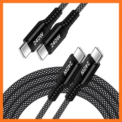 【新品】 (240W 1.8M 2本入り) ANNIBER USB C ケーブル 240W 高出力 MacBookやノートPC向け iPhone 充電ケーブル 5A 48V PD3.1 タイプC to C 高速充電 高耐久性 断線防止 絡みにくい MacBoo