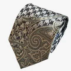 Gianni Versace ジャンニヴェルサーチ シルクネクタイ 総柄 ペイズリー 千鳥格子 クラシック 高級 メンズ ビジネス フォーマル 成人式 卒業式 入園式 入学式 卒園式 結婚式 式典 スーツ 紳士 プレゼント 父の日 USED 858