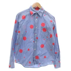 ポールスミス PAUL SMITH シャツ M ライトブルー 赤 レッド ドット柄 レギュラーカラー 長袖 /YJ ■GY61