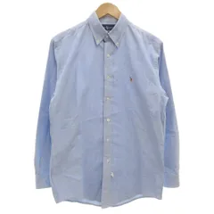 ラルフローレン RALPH LAUREN ボタンダウンシャツ 長袖 オックスフォード 15.5 青 ブルー /GV ■GY61