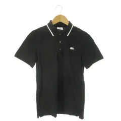 ラコステ LACOSTE SPORT 半袖ポロシャツ 3 黒 ブラック ロゴワッペン ライン /AO1 ■GY60