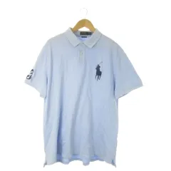 ポロ ラルフローレン POLO RALPH LAUREN 半袖ポロシャツ XXL 青 ブルー ビッグポニー ロゴ刺繍 /AO3 ■GY60