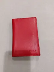M08 フルラ　イタリア製　カードケース　赤　レザー　本革　美品