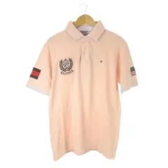 トミーヒルフィガー TOMMY HILFIGER ポロシャツ XL ピンク 半袖 ダブルカラー エンブレム刺繍 /CK5 ■GY60