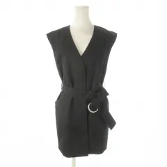 センスオブプレイス バイ アーバンリサーチ Sense of Place by Urban Research ロングジレ One 黒 ブラック トッパー ベルト付き /CK15 ■GY60