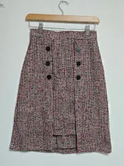 olley チェック ツイード スカート レッド S 新品