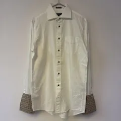 R00475｜Burberry Black Label｜バーバリー ブラックレーベル｜長袖 シャツ｜White ホワイト｜ノバチェック｜コットン｜ドレスシャツ｜90S｜Y2K｜古着｜アメカジ｜USA古着｜ヴィンテージ｜今期トレンド｜フォロー割