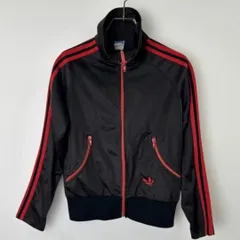 70s adidas 黒赤 ジャージ トラックジャケット