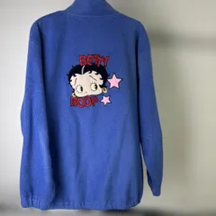 R00505 00s｜Betty Boop｜ベティ・ブープ｜fleece jacket｜フリースジャケット｜blue｜ブルー｜刺繍ロゴ｜古着｜USA古着｜アメカジ｜ヴィンテージ｜90S｜Y2K｜今期トレンド｜ユニセックス｜レギュラー古着｜フォロー割
