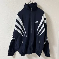 R00396 adidas アディダス｜トラックジャケット｜ネイビー navy｜メンズ｜L｜ロゴ刺繍｜無地｜Y2K｜90S｜古着｜アメカジ｜一点物｜ヴィンテージ｜今期トレンド｜フォロー割