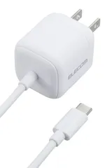【特価商品】エレコム 充電器 Type-C 20W USB PD対応 USB-C ケーブル一体型 2.5m 折りたたみ式プラグ PSE認証 【 iPhone 15 / OPPO/Pixel など各種対応】 ホワイト MPA-ACCP7520WH