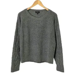 セオリー Theory CHARMANT CABLE SLEEVE KNIT クルーネック ケーブル ニット 長袖 セーター カシミヤ混 S グレー 01-8301753-044-902 ■FY レディース