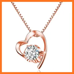 【新品】 [EVER FLAWLESS] ネックレス レディース ハート スワロスキージルコニア採用 ピンクゴールド シルバー925 ローズ クリスマス 誕プレ 記念日 お奥さん 彼女 妻 プレゼント ラッピング 1