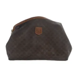 セリーヌ CELINE レザー マカダム柄 クラッチバッグ セカンドバッグ 茶色