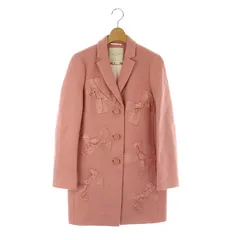 ケイトスペード KATE SPADE ウール リボン チェスターコート アウター シングル 0 XS ピンク /YQ ■OS