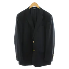 ブルックスブラザーズ BROOKS BROTHERS テーラードジャケット シングル 金ボタン ウール 42REG 黒 ブラック  /AN46