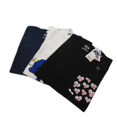 ユニクロ UNIQLO タグ付き KAWS SESAME STREET 3点セット Tシャツ プリント 半袖 L ブルー ブラック ホワイト /FF