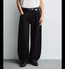 ザラ ブラック デニム パンツ バルーンフィット