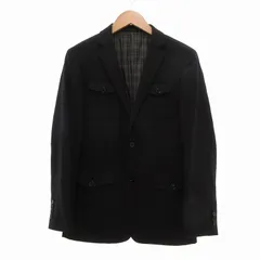 バーバリーブラックレーベル BURBERRY BLACK LABEL テーラード サファリ ジャケット ウール M 黒 /UO