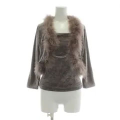 クミキョク 組曲 KUMIKYOKU カーディガン ボレロ キャミソール 2点セット ベロア 長袖 ファー付き 2 茶色 ブラウン /XZ ■GY60