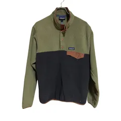 C413 patagonia パタゴニア ライトウエイトシンチラスナップT フリース ジャケット ハーフボタン オーバー グリーン S