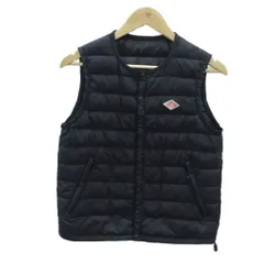 ダントン DANTON クルーネックインナーダウンベスト ミドル丈 黒 ブラック JD-8749 /HO32 ■GY59