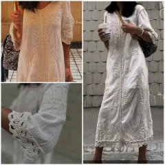 ナムハナ 刺繍 ロング丈ワンピース 新品 44 88