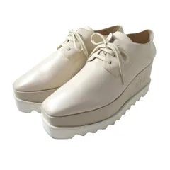 ステラマッカートニー STELLA McCARTNEY エリス シューズ ローファー スニーカー プラットフォーム ロゴ ラインストーン 厚底 レザー ベージュ 800004 サイズ38.5 約25.5cm レディース 美品