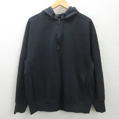 H■+J ジルサンダー×ユニクロ JIL SANDER×UNIQLO 341-445156 ドライスウェットハーフジップパーカ【XL】黒/MENS■27【中古】