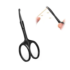 トリミング ペット用 ハサミ 丸い先端 カーブシザー 部分ケアハサミ 曲がった刃 トリミングシザー はさみ カットシザー 犬 猫 初心者向け 犬猫用はさみ 中小型犬 猫美容用 鼻、耳、しっぽ、肉球など ステンレススチール