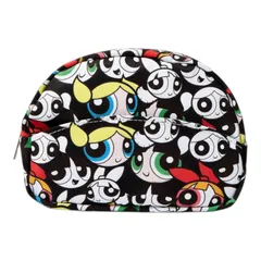 THE POWERPUFF GIRLS 　パワーパフガールズ　ポーチ　総柄　パワパフ　バターカップ　バブルス　ブロッサム　メイクポーチ　コスメポーチ　化粧ポーチ　マルチポーチ　可愛い　アメコミ　キャラクター　平成　レトロ　ギフト　プレゼント　海外雑貨