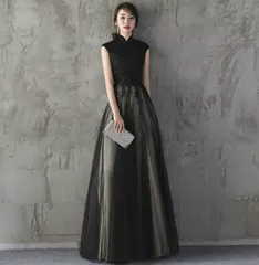 【値下げ】ロングドレス演奏会パーティードレスドレスレディース結婚式ドレスハイネックロング丈ピアノ発表会お呼ばれ二次会披露宴大人225588