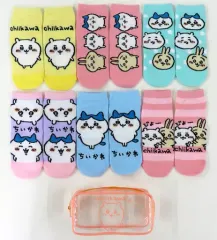 【中古】衣類 集合 靴下6足セット(ポーチ付き) 「ちいかわ なんか小さくてかわいいやつ×しまむら」