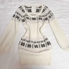 リズリサ ノルディック ニット ワンピース いちごチョコ ラテギャル