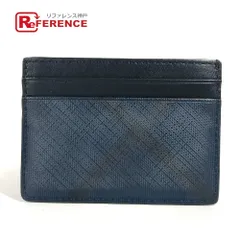 BURBERRY バーバリー カードケース チェック レザー/PVC ネイビー