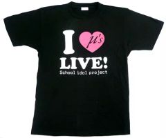 [중고] T셔츠(캐릭터) I LOVE LIVE! T셔츠 블랙 L사이즈 [러브라이브! μ's New Year LoveLive! 2013]
