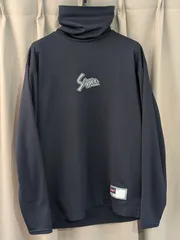 slugger スラッガー フロントロゴ ハイネック 長袖シャツ トレーニングウェア M ネイビーのサムネイル