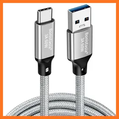 【新品】 60W USB-A & USB-C ケーブル [0.2m/0.3m/0.5m/1m/1.5m/2m/3m] 急速充電 10Gbps 高速データ転送 USB3.2 ナイロン編みで Type Cケーブル PQ100 (0.3m) 1