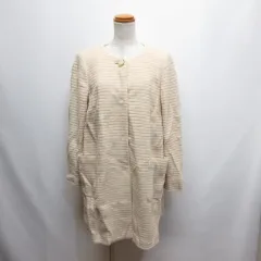 スタイルコム style com ウール アンゴラ ノーカラー コート 9 アイボリー 裏地付き 日本製