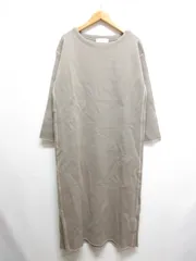 アイチョイス i.CHOICE 長袖 ニット ワンピース M ベージュ ロング サイドスリット ウール混