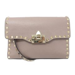 Valentino Garavani Rockstud Shoulder Bag, Crossbody Bag, Gold Hardware, Pink Beige