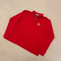 バーバリー レッド 長袖 ポロTシャツ