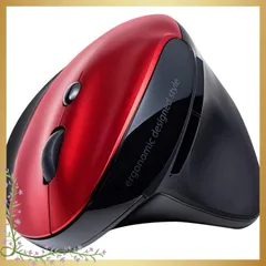 サンワダイレクト エルゴノミクスマウス ワイヤレス 充電式 静音 5ボタン ブルーLED 腱鞘炎防止 レッド 400-MA127R 0