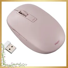 Digio2 ワイヤレスマウス 静音 5ボタン BlueLED 高さを抑えたフォルム ピンク Z0190 0